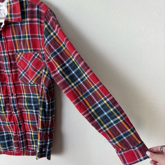 Alex Mill Chore Shirt Men’s Large Red Plaid Flannel Button Up Double Pocket - Picture 4 of 6